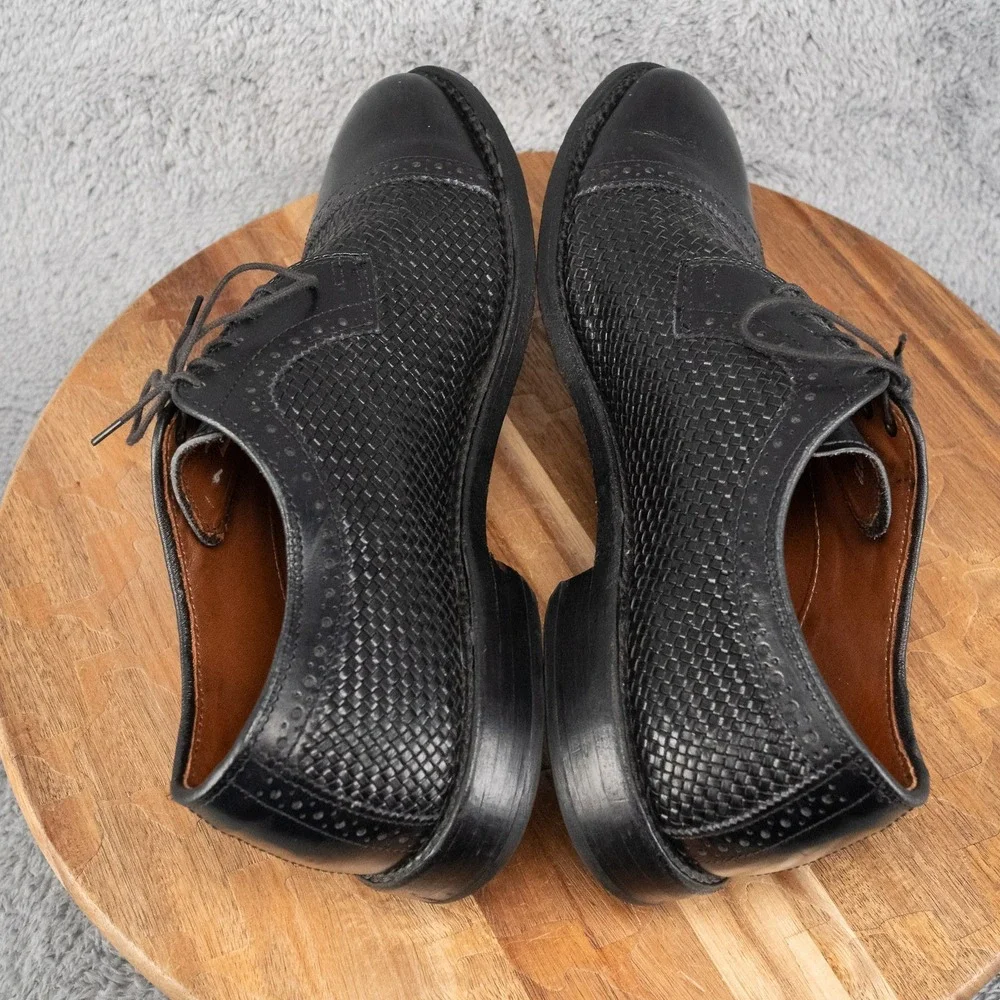 Allen Edmonds Black Shreveport Cap Toe Woven Oxfords Size 9 D 9929 Shoes
